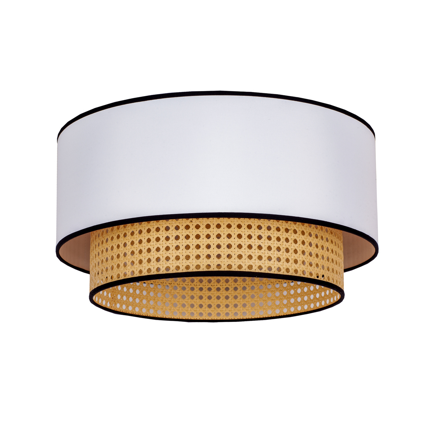 Deckenleuchte Boho Rattan Textil Beige Weiß Deckenlampe Lampe Leuchte Licht Spot B-Ware - 5903689184410