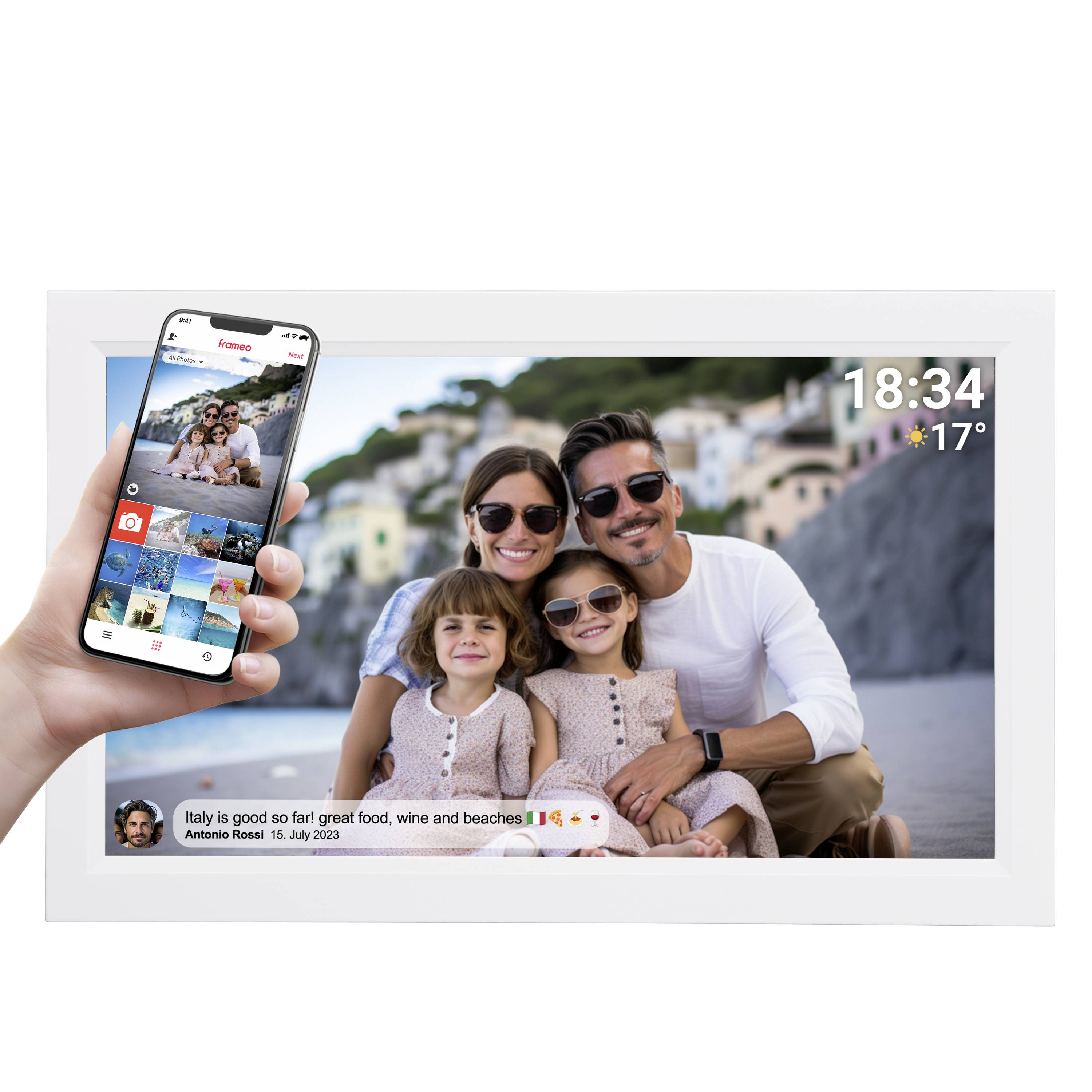 Denver PFF-1503WMK2 Digitaler Wi-Fi-Fotorahmen 15,6 Zoll Weiß 16 GB Speicher - 5706751067952