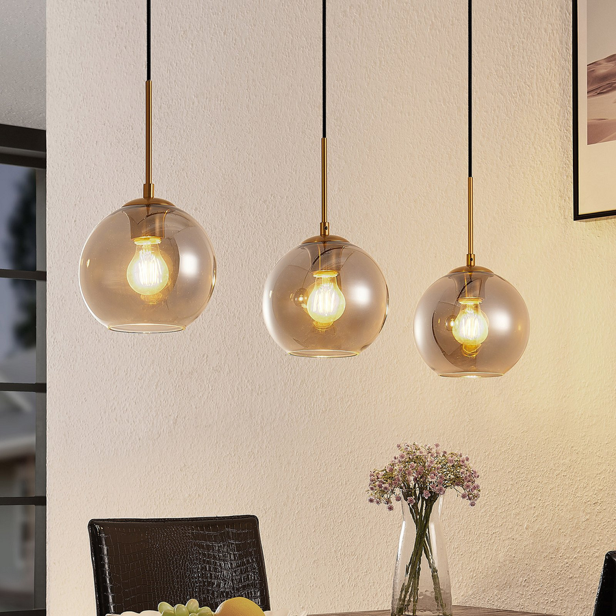 Lindby Hiwana Hängeleuchte Deckenlampe Pendelleuchte Lampe Leuchte E27 Rauchg413 B-Ware - 4251096598261
