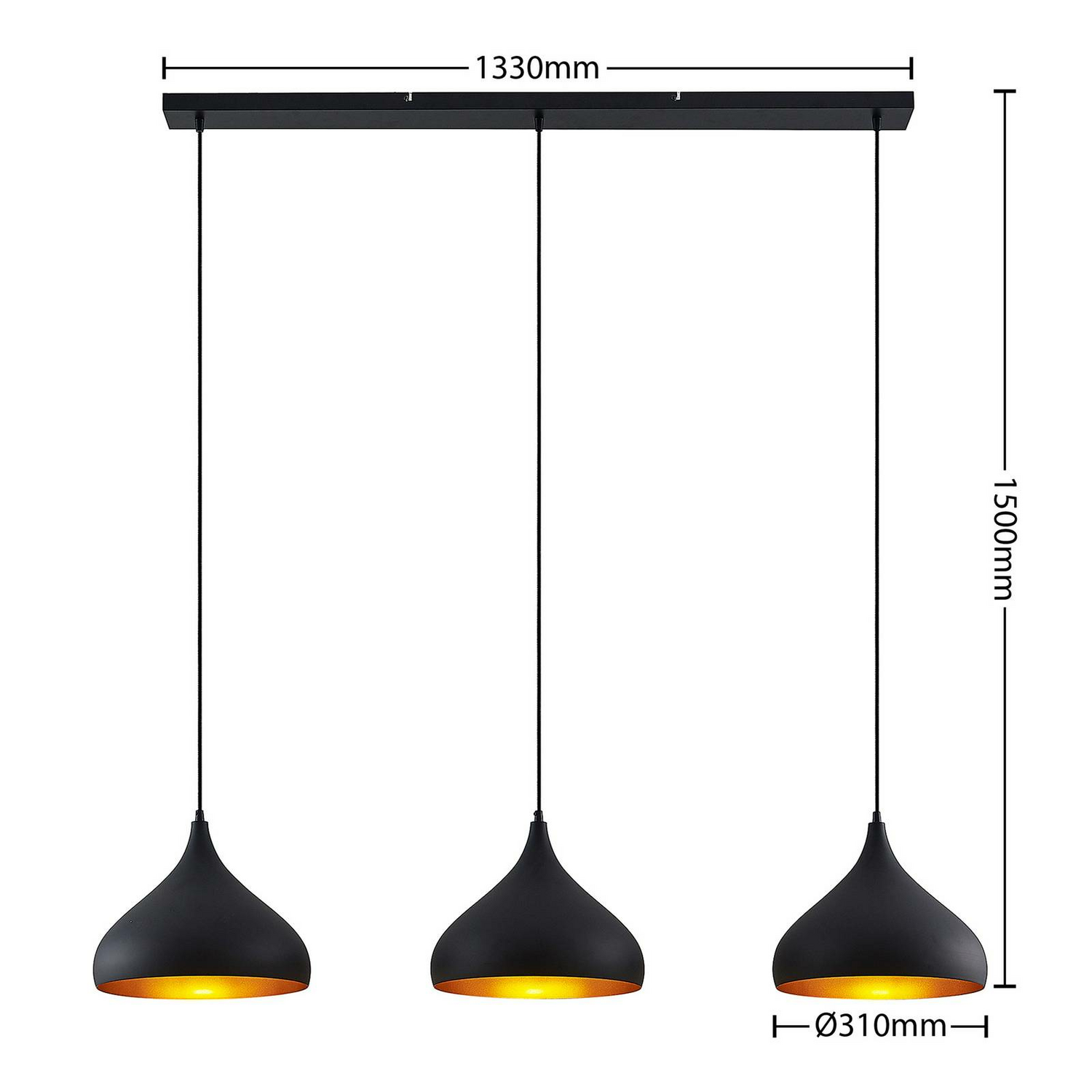 Lindby Elamira Pendelleuchte Hängelampe Deckenlampe Lampe 3 Flm E27 Schwarz G486 B-Ware - 4251911726633