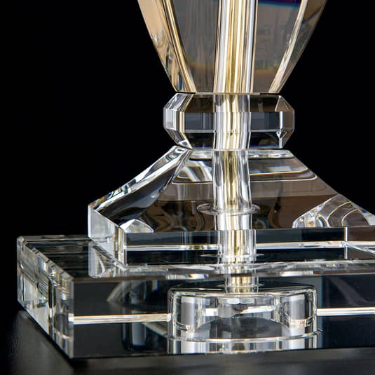 Orion Tischlampe Tischlampe Lampe Leuchte Bürolampe Pokal Kristall Gold/Creme B-Ware