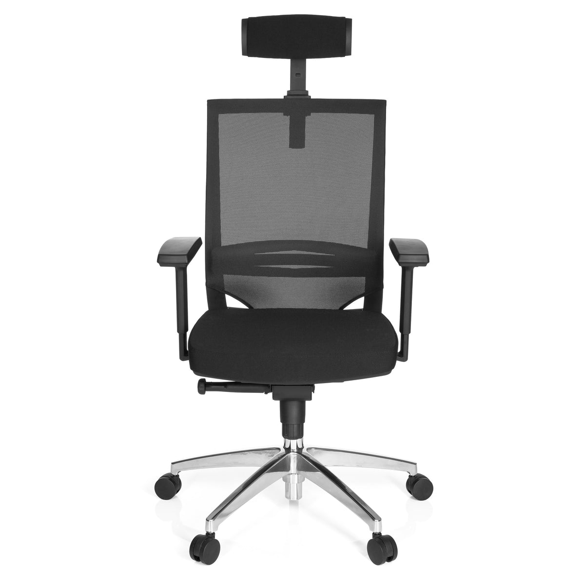 hjh OFFICE Bürostuhl Chefsessel PORTO MAX HIGH Sitz Stoff Rücken Netz schwarz - 4260284081485