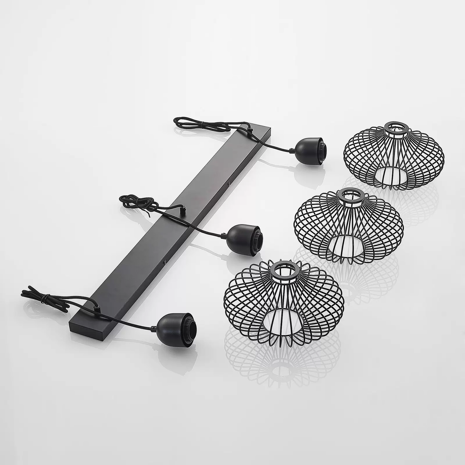 Lindby Justinos Hängeleuchte Dreiflammig Schwarz Hängelampe Lampe Leuchte E27 B-Ware - 4251911737257