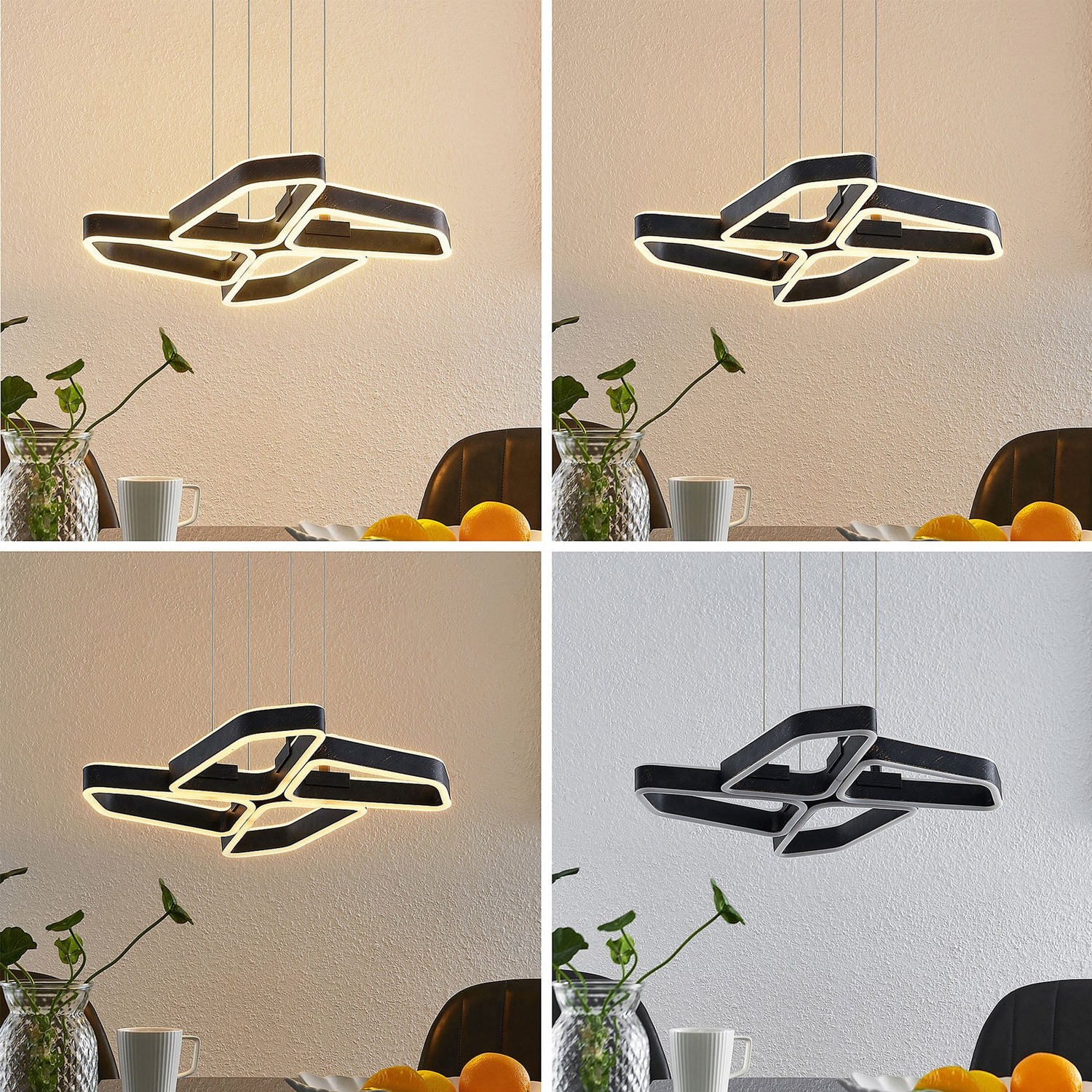 Lucande Quinn Led Hängeleuchte Hängeleuchte Deckenlampe Designlampe Schwarz Matt B-Ware - 4251911710960