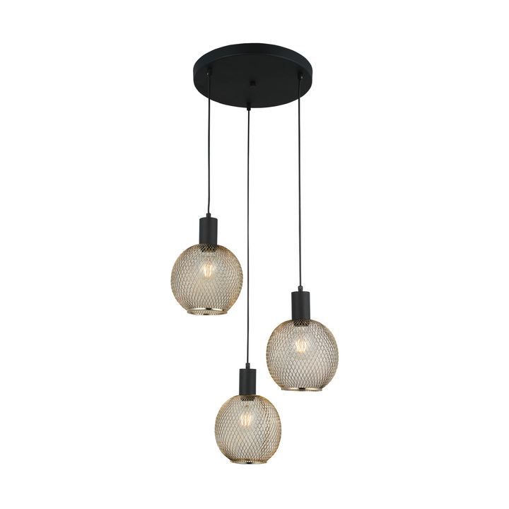 Pendellampe Seka Hängeleuchte Hängelampe Leuchte Lampe Licht Rund Dreiflammig B-Ware - 8698525601653