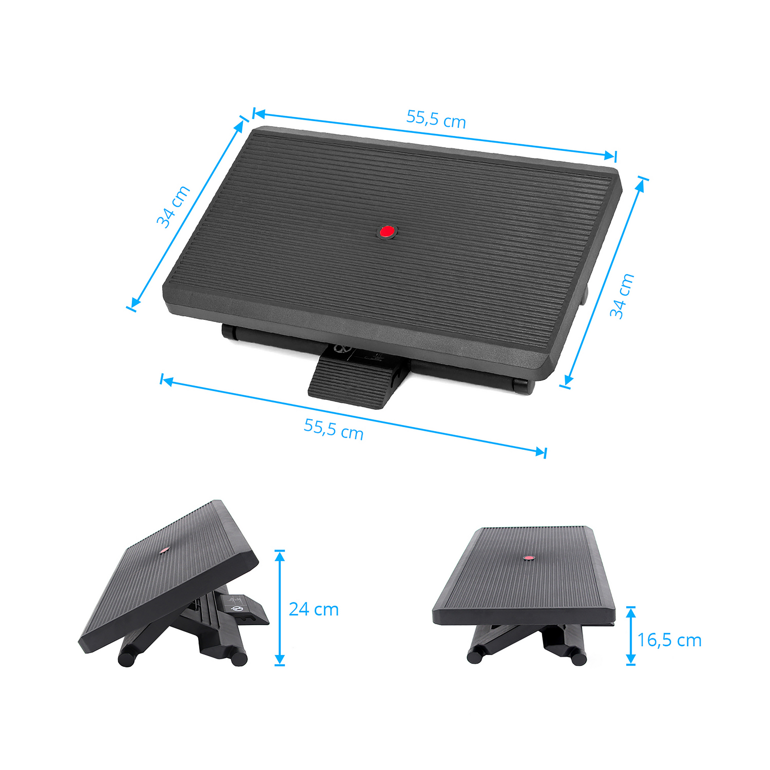 Hjh Office Fußstütze Piedino Stripe Pro Stütze Schwarz Neigbar Höhenverstellbar  B-Ware - 4251084638603