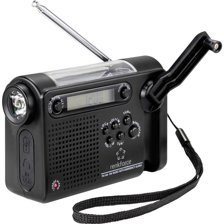 Renkforce RF-CR-200 Kofferradio Radio wiederaufladbar Solarpanel Handkurbel835