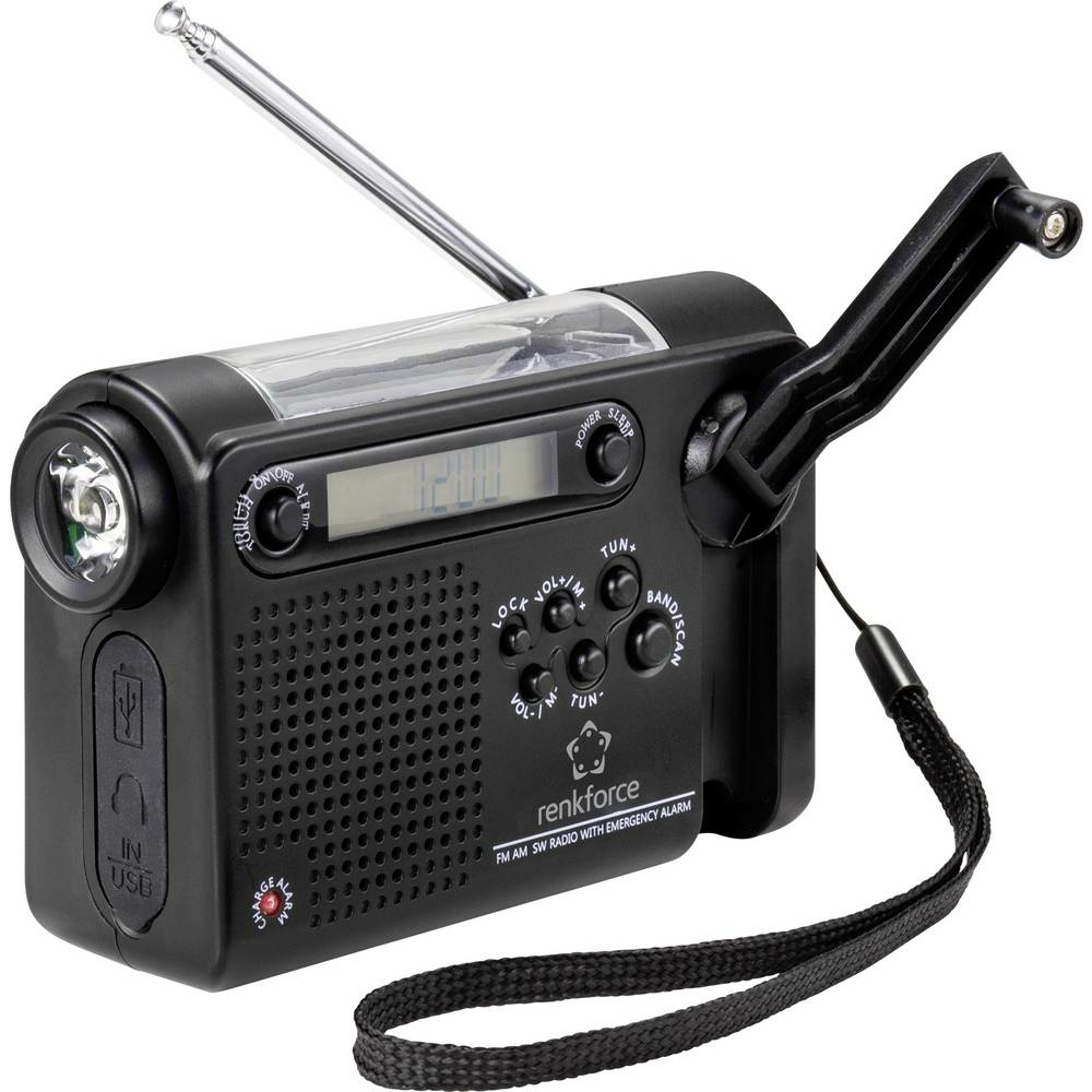 B-Ware Renkforce Rf Cr 200 Kofferradio Radio Wiederaufladbar Solarpanel Handkurbel835