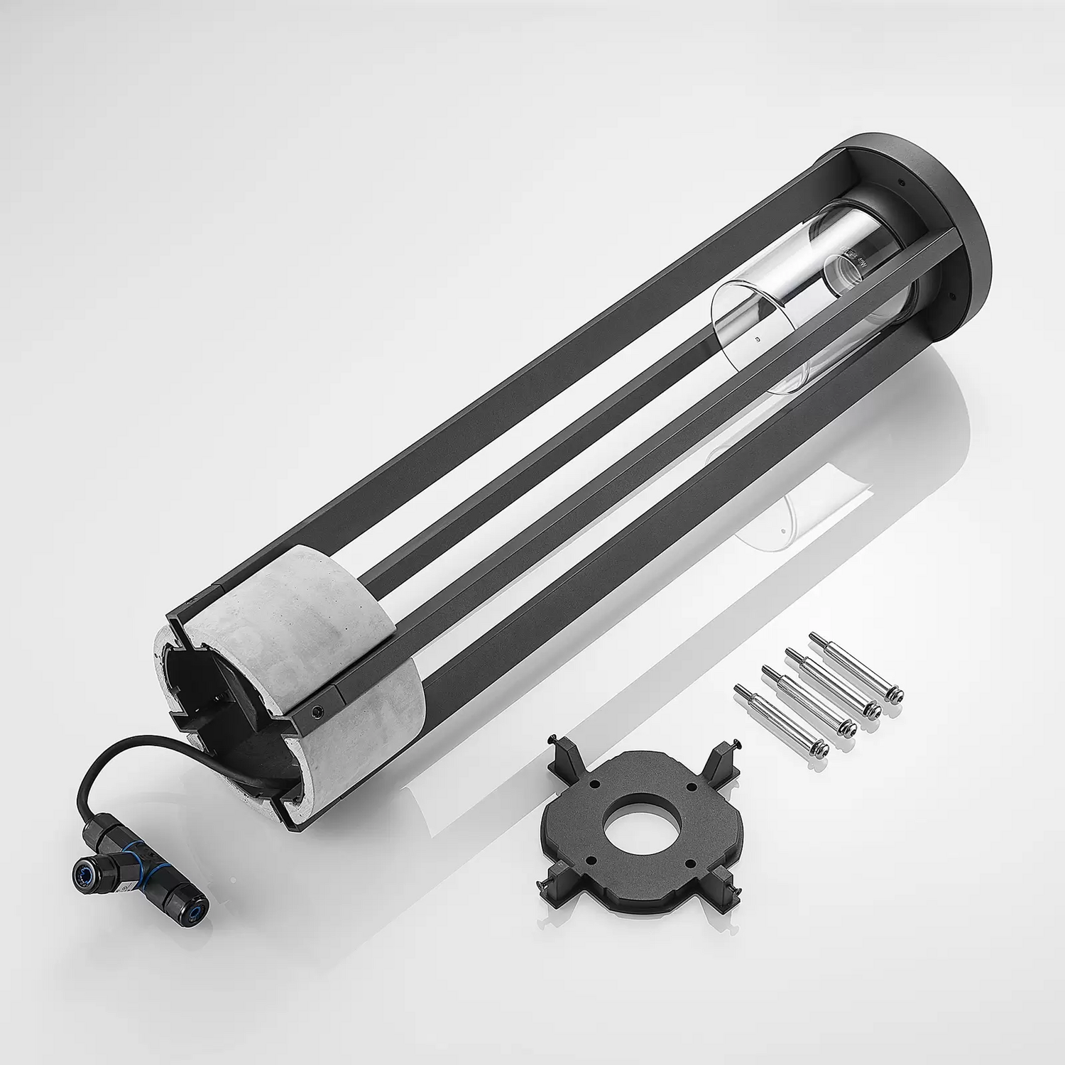 B-Ware Lucande Overa Wegeleuchte Wegelampe Lampe Außenlampe Sockelleuchte Leuchte E27