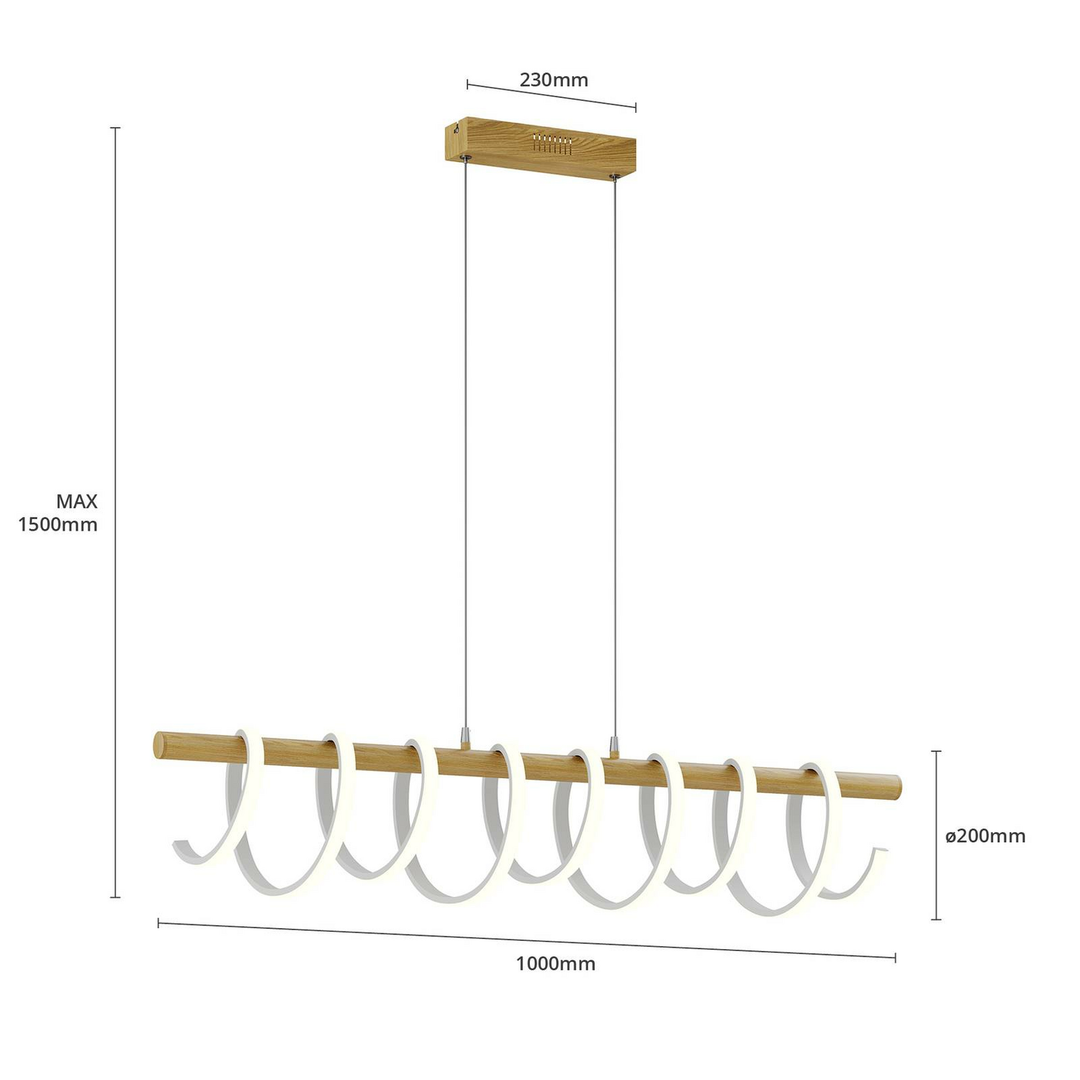 Lucande Milora LED-Pendelleuchte Hängelampe Deckenleuchte Leuchte Lampe eiche174