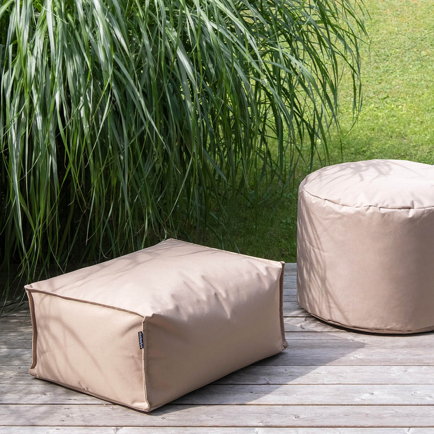 B-Ware Mokebo Outdoor Pouf O. Hocker 60x45cm In Grau Für Balkon & Garten 'Der Ruhepo235