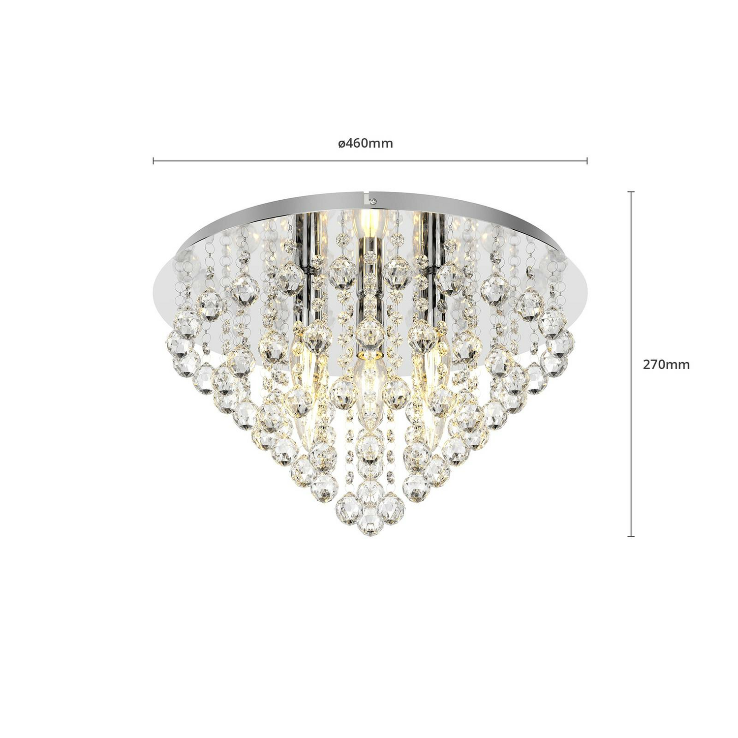 B-Ware Lindby Deckenlampe Annica Deckenlampe Lampe Leuchte Chromplatte E14 Chrom K399
