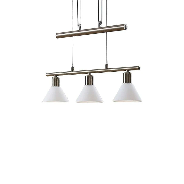 Suspension Lindby Delira, 3 lumières, douille E14, verre, produit de seconde main 