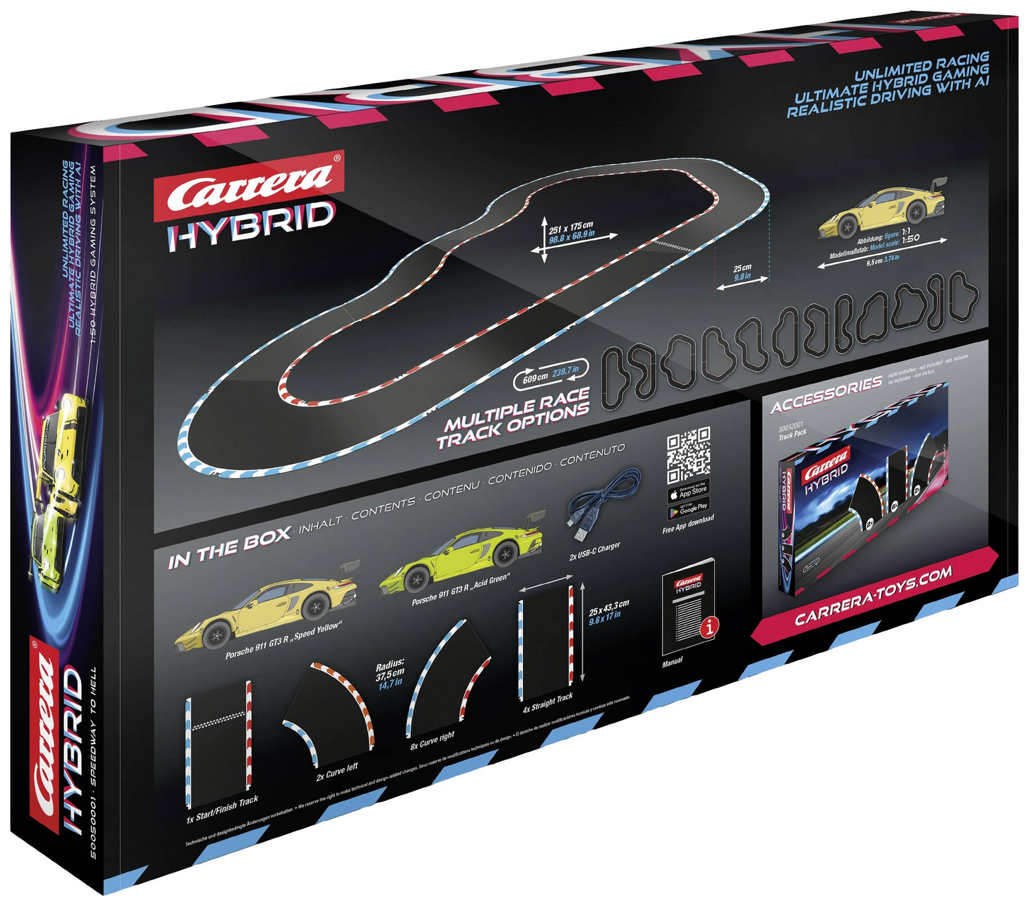 Carrera Hybrid Racing Set Speedway To Hell Green Hell Autorennbahn 2 Fahrze527 B-Ware
