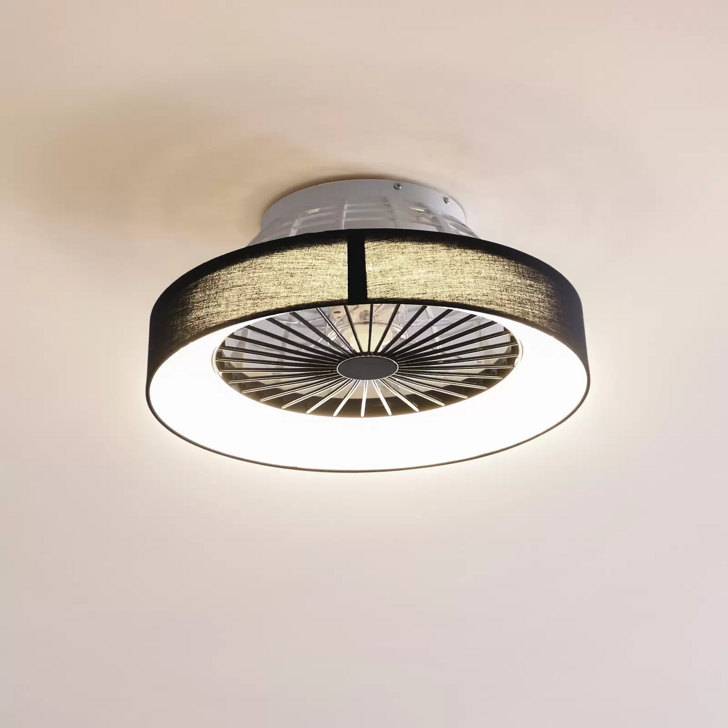 B-Ware Lindby Led Deckenventilator Mace Deckenventilator Ventilator Schwarz Leise ø 47