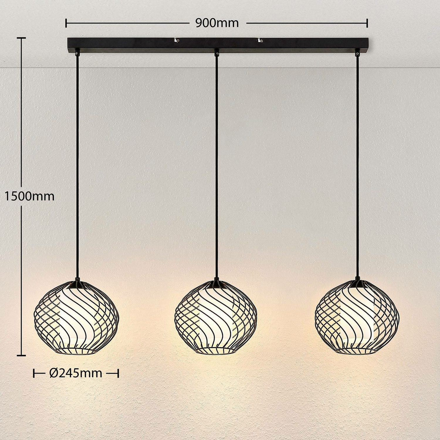 Lindby Cedrice Pendelleuchte Hängeleuchte Deckenlampe Lampe 3 Flammig E27 B-Ware - 4251096569964