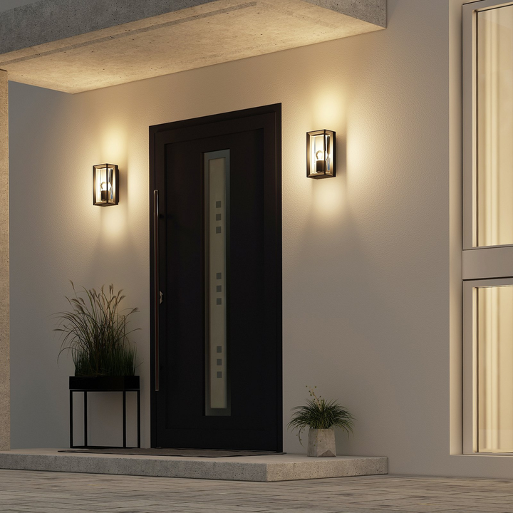 Arcchio Außenwandleuchte Ismera Dunkelgrau Klar Sensor Wandlampe Lampe Leuchte B-Ware