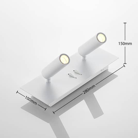B-Ware Lucande Wandleuchte Wandlampe Led Leuchte Weiß Aluminium Magya 4 Flammig