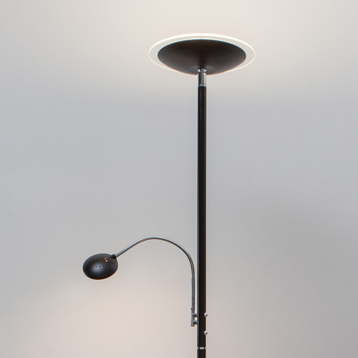 Lindby Deckenfluter Malea Mit Led + Lesearm Lampe Leuchte Ip20 5 W 230 V Schw597 B-Ware - 6291105701655