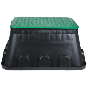 B-Ware Heitronic 21042 Bodeneinbaudose Gartensteckdosen Stromverteilerdose Schwarz Grün