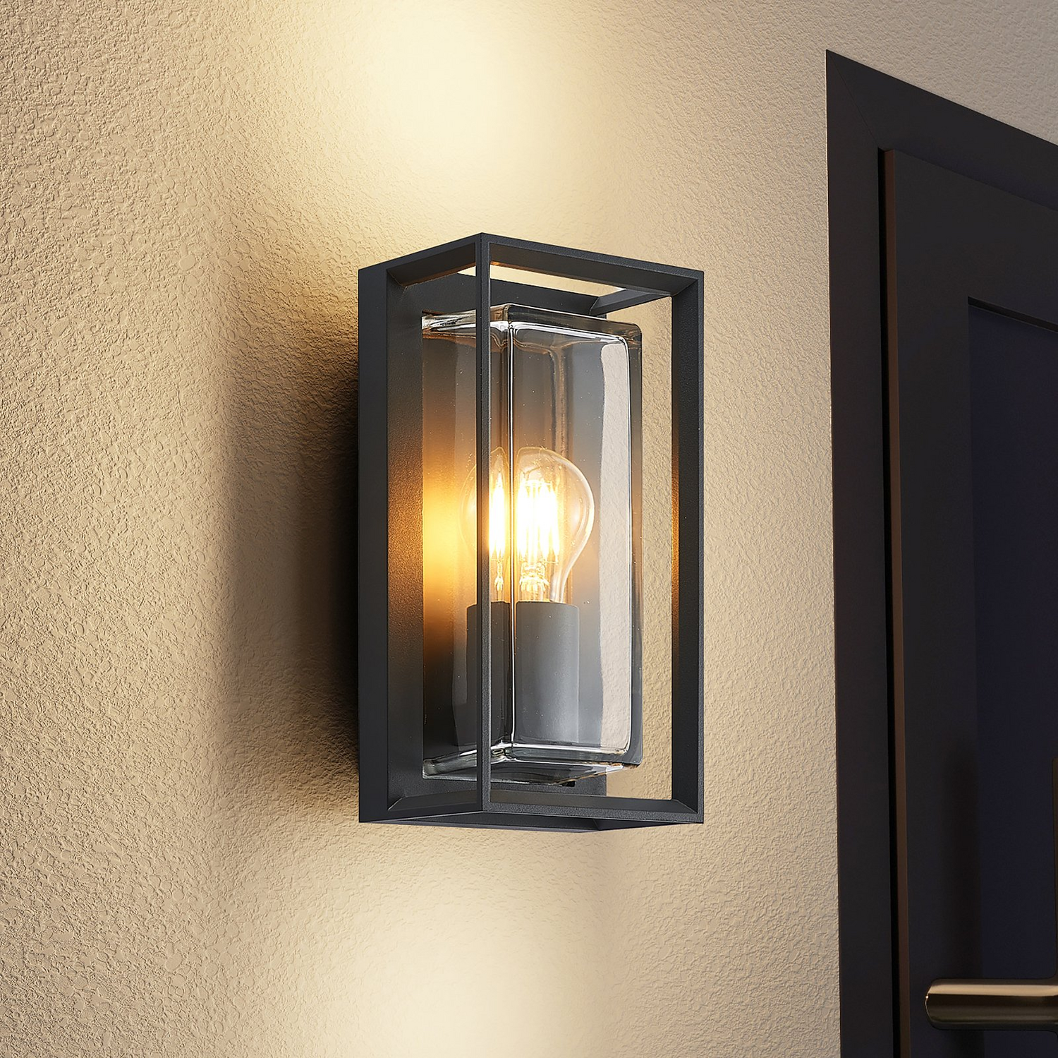 B-Ware Arcchio Außenwandleuchte Ismera Dunkelgrau Klar Sensor Wandlampe Lampe Leuc916