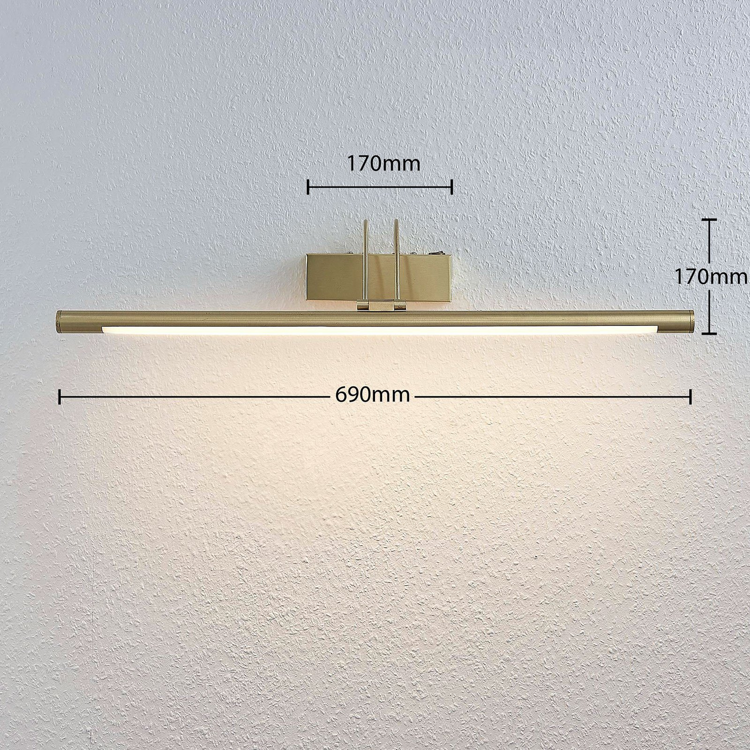 B-Ware Lindby Bilderleuchte Bilderlampe Led Mailine Messing Schalter Wandlampe
