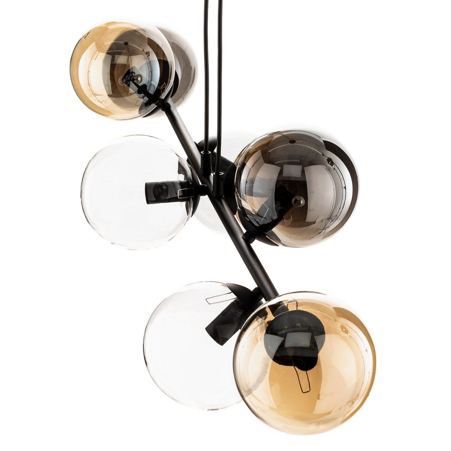 Euluna Hängeleuchte Glassy Deckenlampe Pendelleuchte E14 8 Flg Glas Grafit Am643 B-Ware - 5901738918900