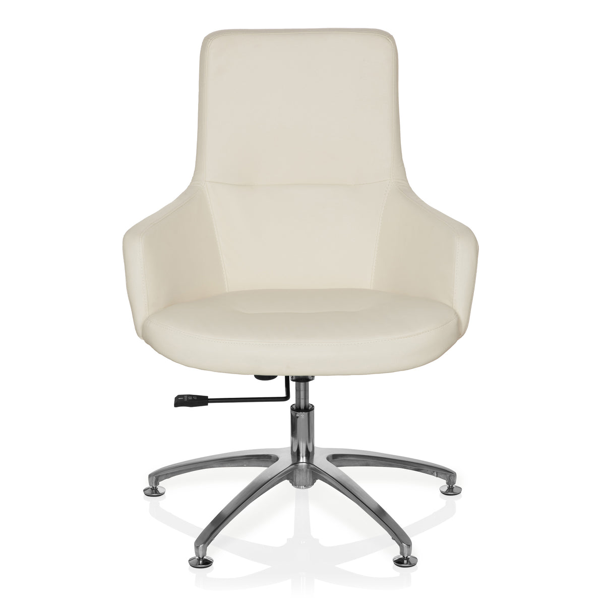 hjh OFFICE Loungechair Relaxsessel Bürostuhl Kunstleder cremeweiß SHAKE 300 - 4260284086671