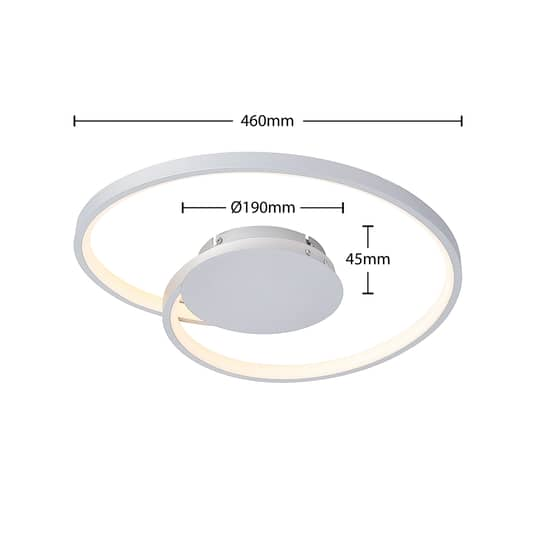 Plafonnier LED Lucande Enesa, rond, argenté, 21 W