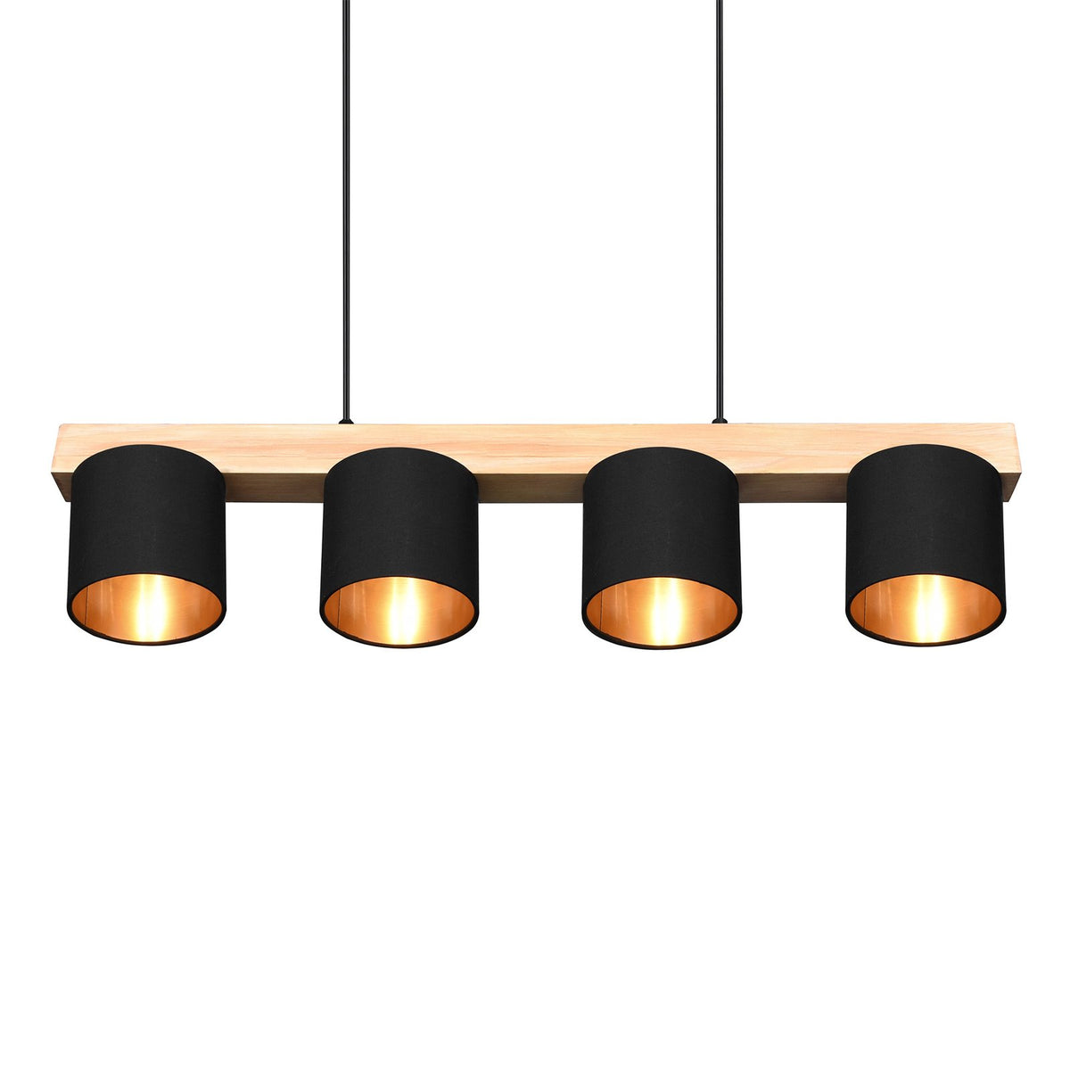 Reality Leuchten Pendelleuchte Cameron vierflammig schwarz Deckenlampe Lampe - 4017807502923