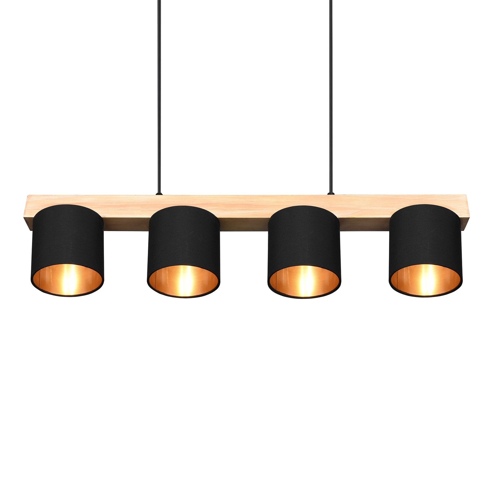 Reality Leuchten Pendelleuchte Cameron vierflammig schwarz Deckenlampe Lampe - 4017807502923