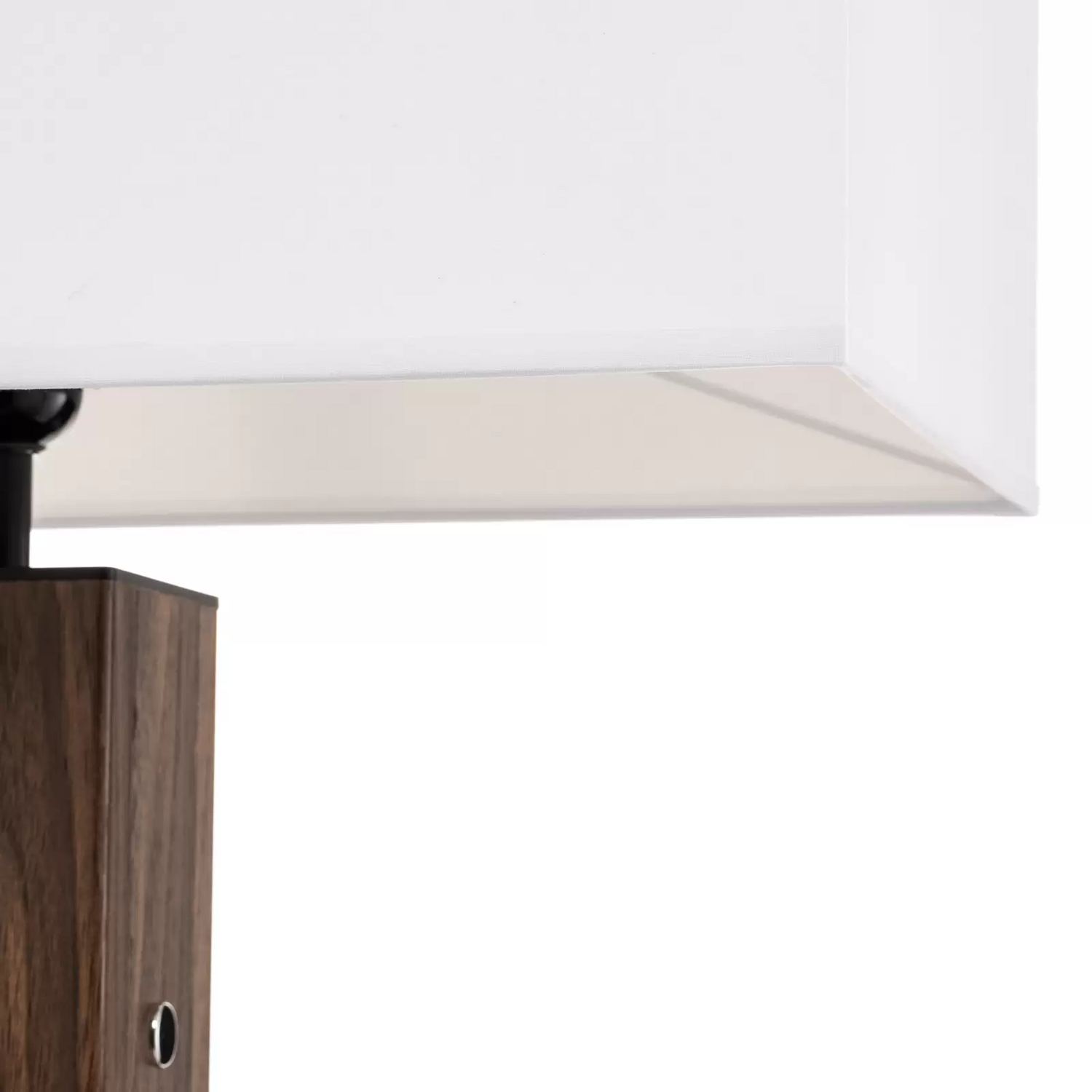 Stehlampe Elegance Dimmbar Nussbaumfurnier Weiß Stehleuchte Lampe Leuchte Spot B-Ware