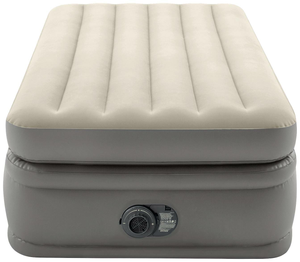 Matelas gonflable surélevé Intex TWIN Comfort 220-240V, pompe interne, beige et marron