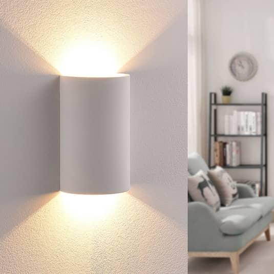 Lindby LED-Wandleuchte Lampe Leuchte Wandleuchte Jenke Licht Flurlampe Gips weiß