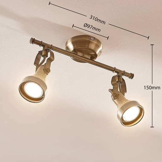 Lindby 2-flammige LED-Deckenlampe Perseas GU10 Deckenlampe Deko-Deckenlicht