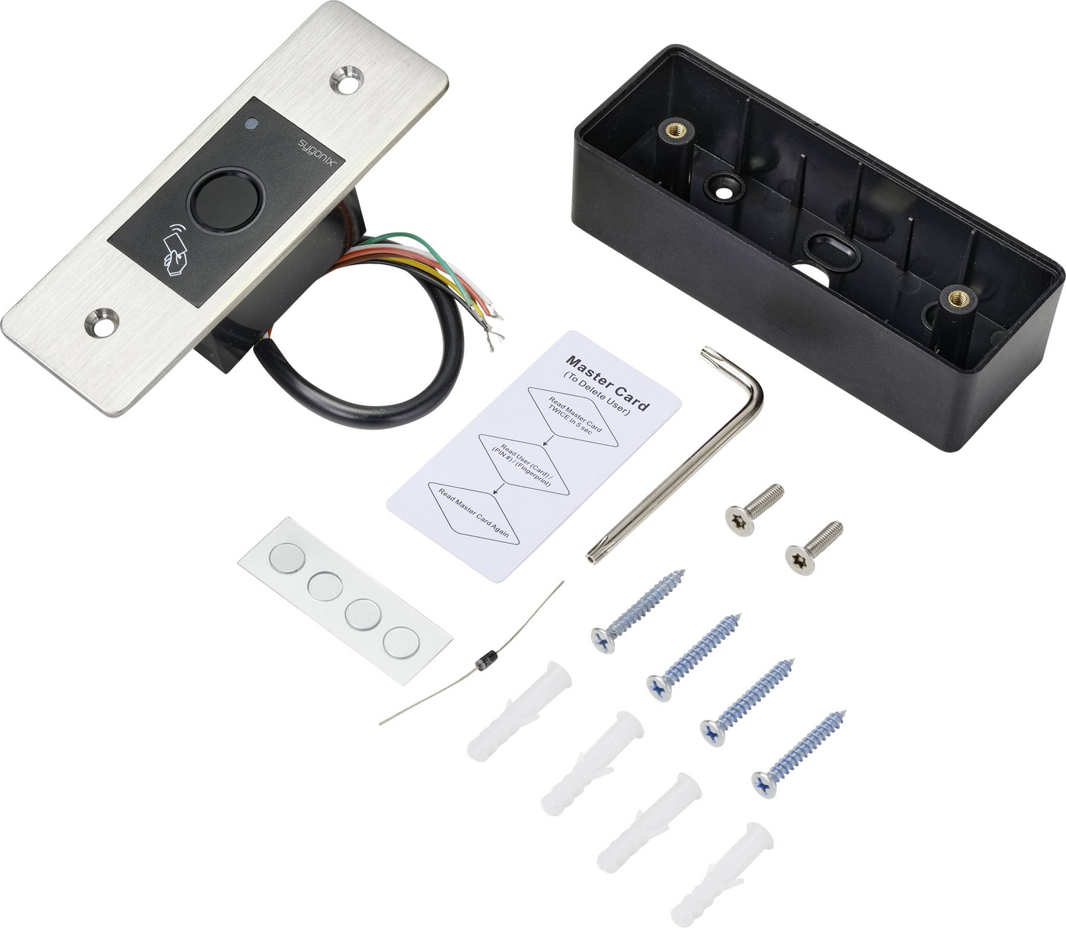 B-Ware Sygonix Sy 4760952 Fingerprint/Rfid Zugangssystem Unterputz 12 V/Dc, 18 V/Dc 709