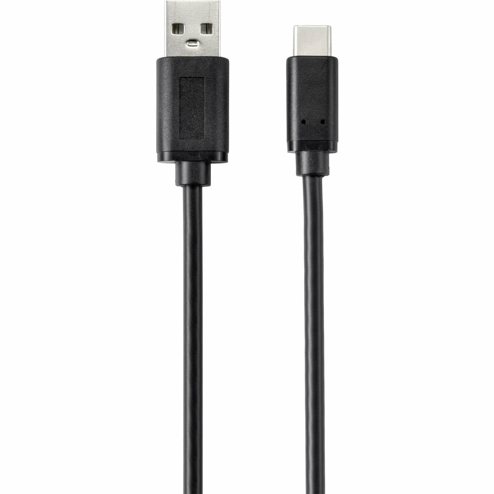 Renkforce USB-Kabel 2.0 USB-C Stecker USB-A Stecker 2 m Kabel Schwarz 10 STÜCK