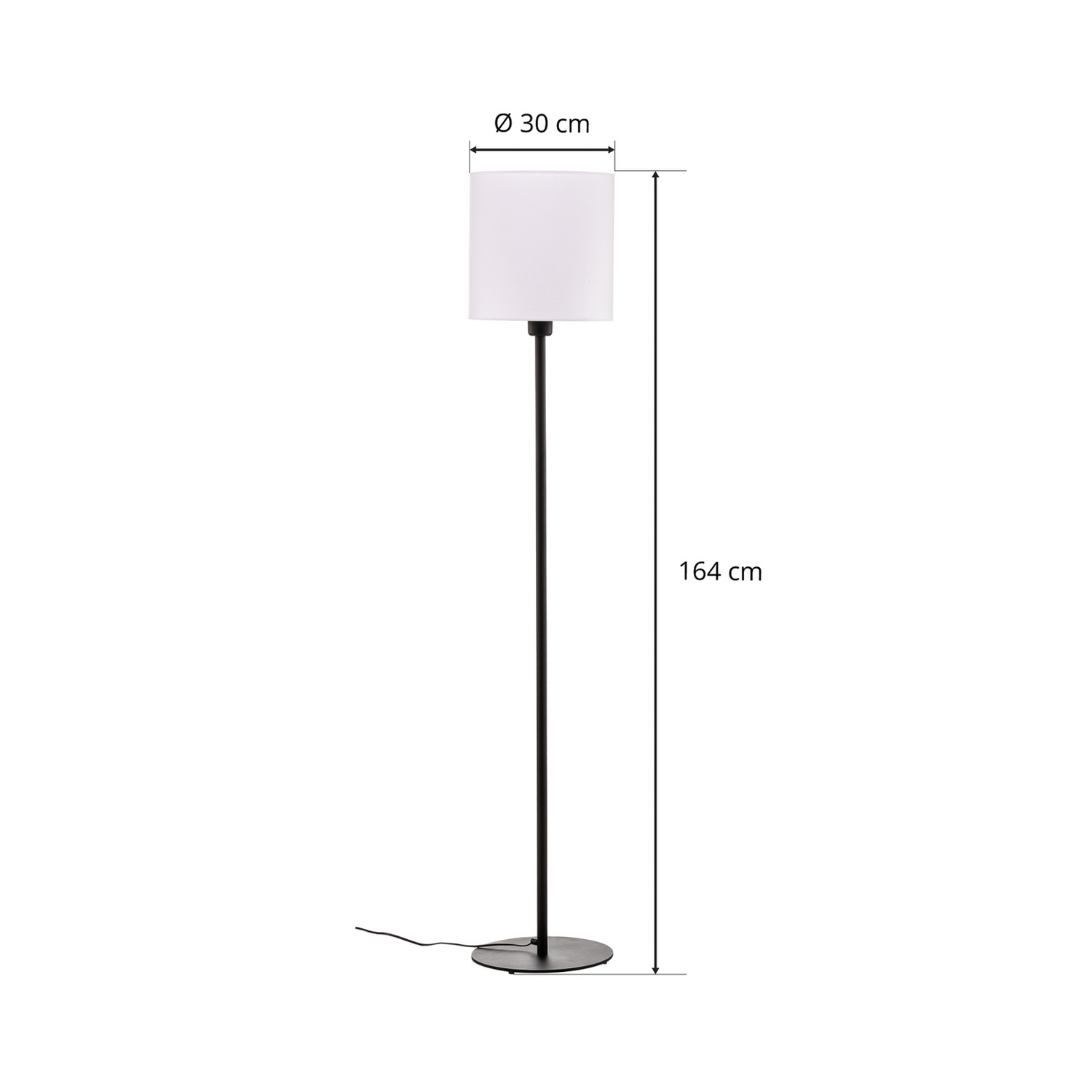 Textil Stehlampe Harris Fuß Schwarz Schirm Leselampe Stehleuchte Leuchte E27 B-Ware - 5902553217162