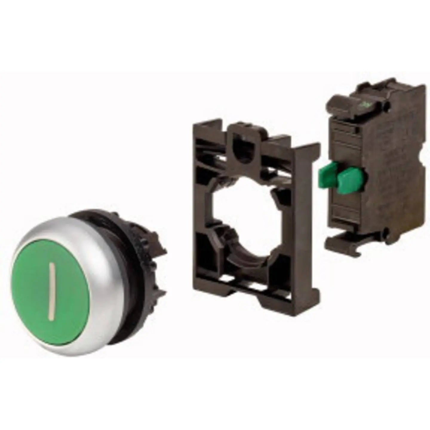 B-Ware Eaton Drucktaster Taster Schalter Komplettgerät Grün Frontring Kunststoff Rund - 4015081104666