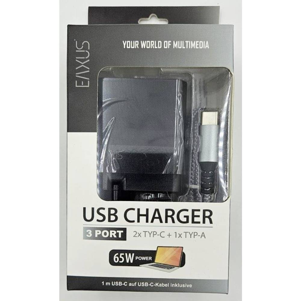 Eaxus Usb Ladegerät 65 W 2x Usb A, 2x Usb C Usb Schwarz Netzteil Batteriegerät B-Ware - 4260634749775