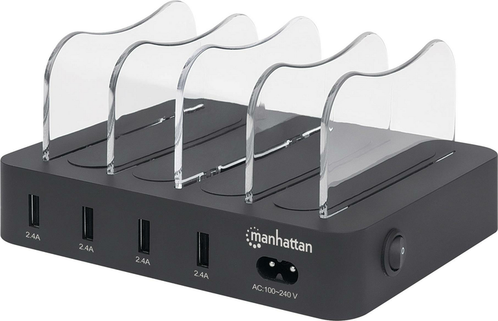 Manhattan USB-Ladestation Ladestation 10226 34 W Steckdose 2.4 A 4 x USB 3.2 Gen