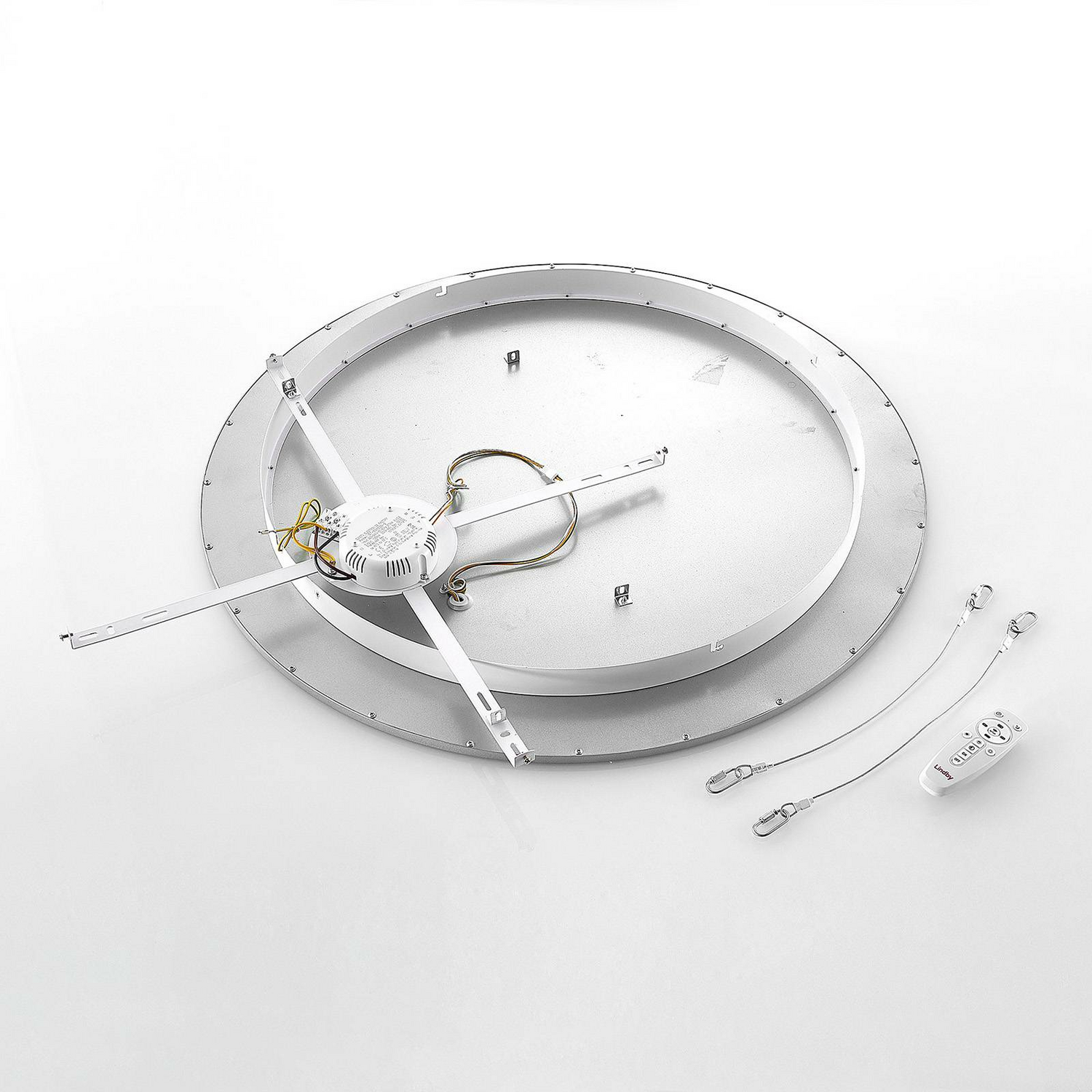 B-Ware Lindby Deckenlampe Deckenleuchte Led Lampe Narima Silber Fernbedienung Dimm222