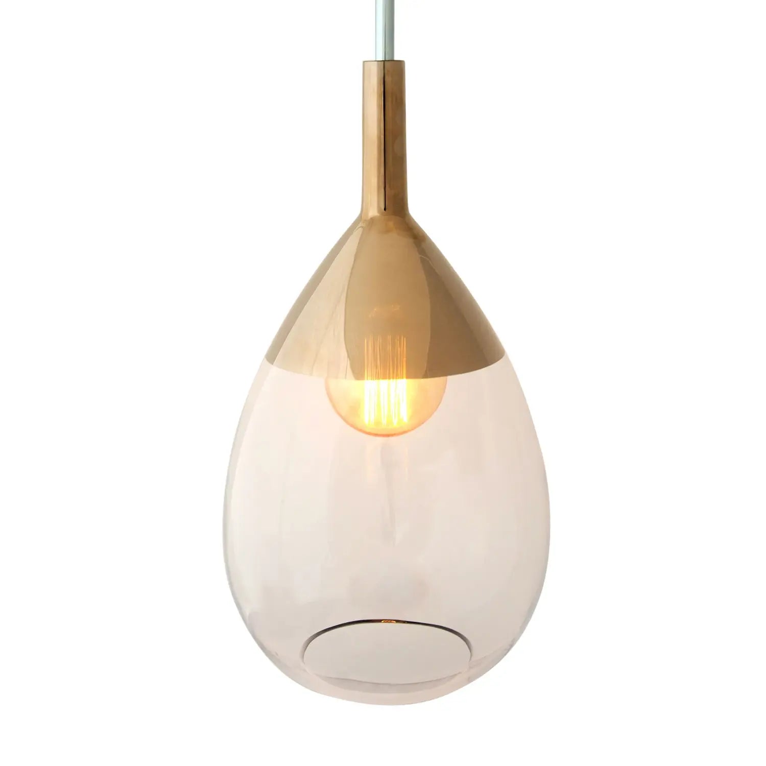 B-Ware Ebb Flow Pendelleuchte Hängelampe Lute Glas Gold Rauchgrau Lichtquelle E27 - 5711863105782