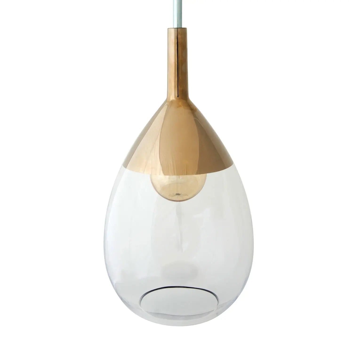 B-Ware Ebb Flow Pendelleuchte Hängelampe Lute Glas Gold Rauchgrau Lichtquelle E27 - 5711863105782