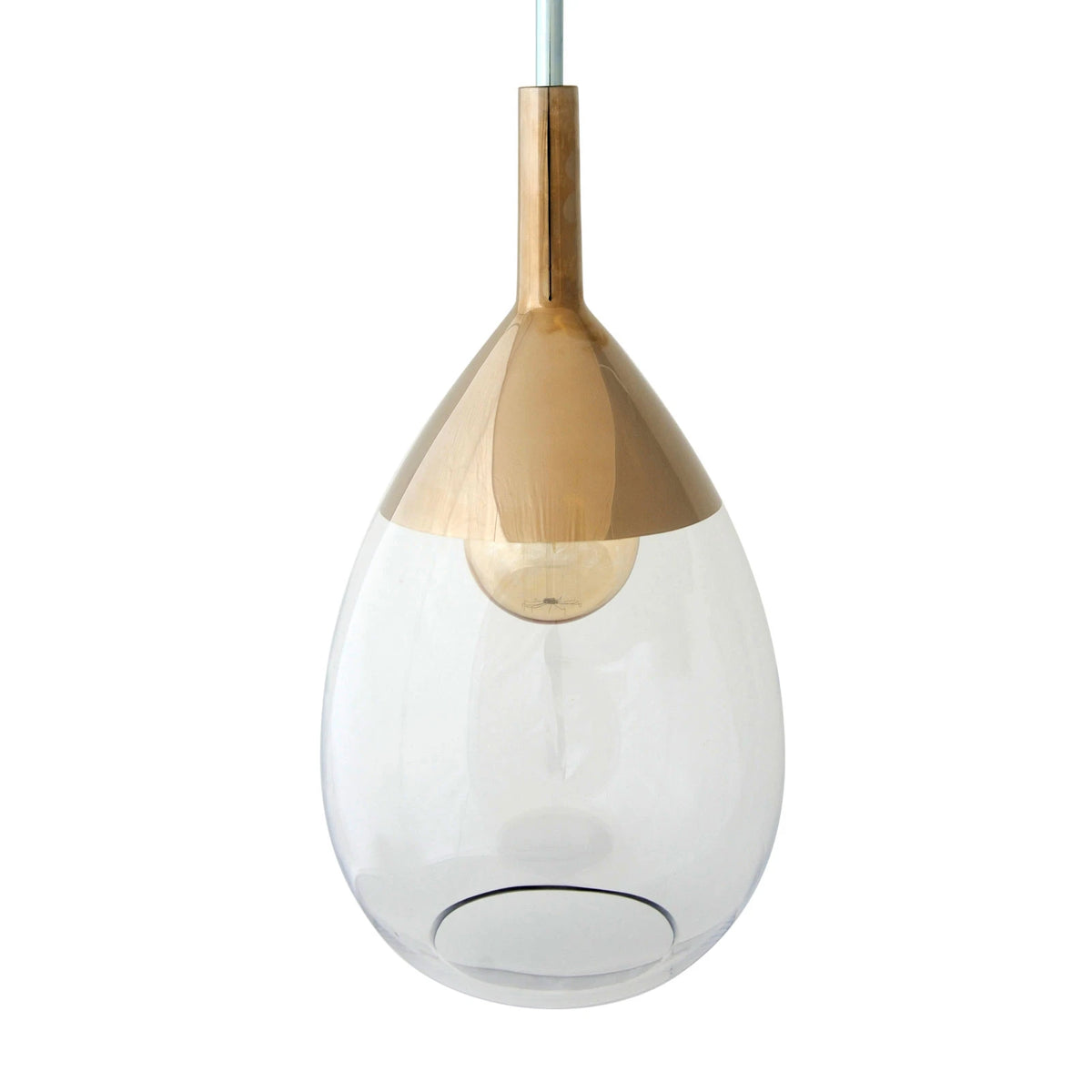 EBB FLOW Pendelleuchte Hängelampe Lute Glas Gold Rauchgrau Lichtquelle E27 - 5711863105782