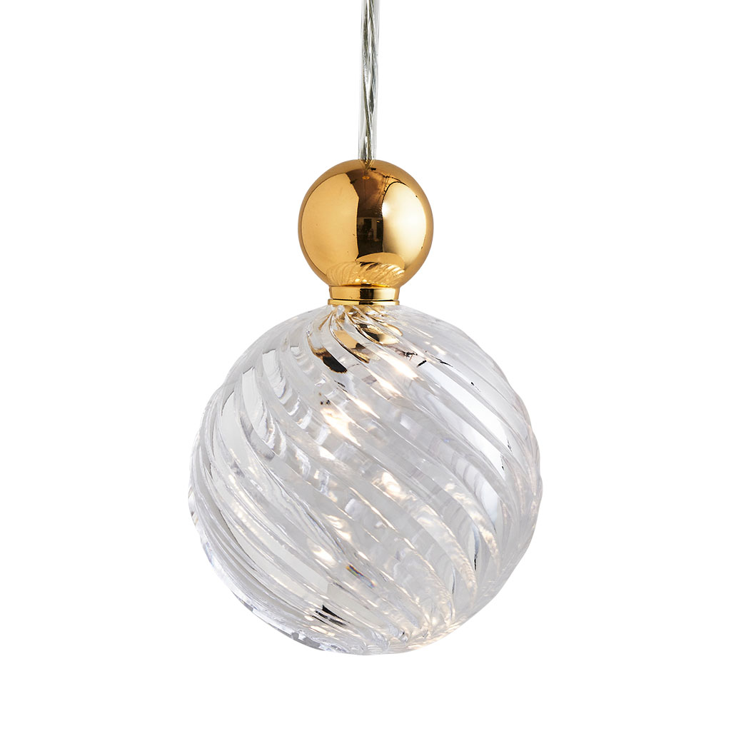 Ebb & Flow Uva Pendelleuchte Leuchte Kristall Lampe Swirl Gold Einzelbaldachin   B-Ware - 5711863122093