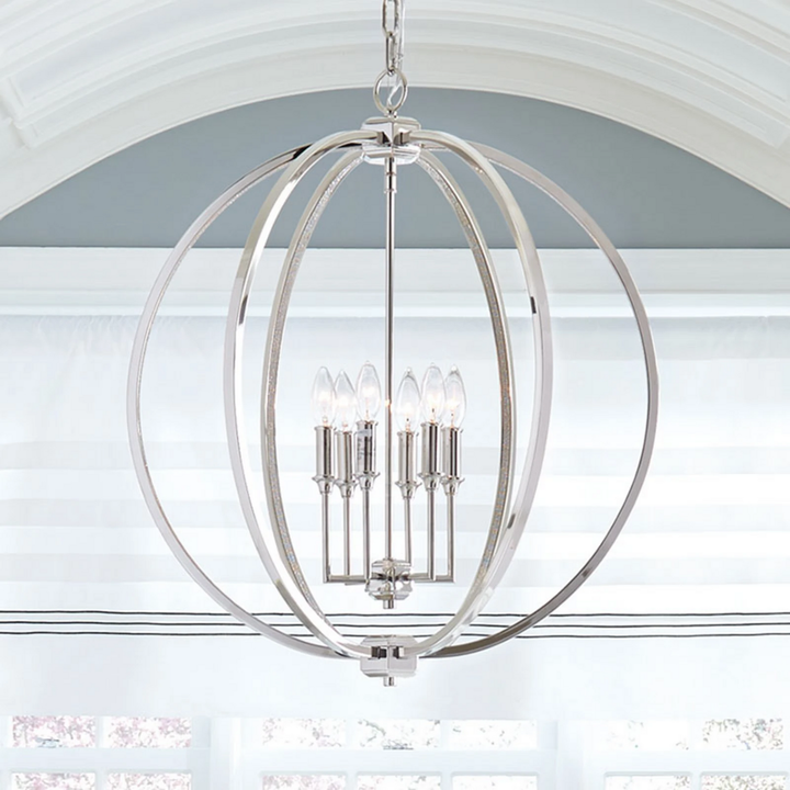 Feiss Corinne Glanzvolle Hängeleuchte Hängelampe Deckenlampe Mit Nickelfinish B-Ware - 5024005280316