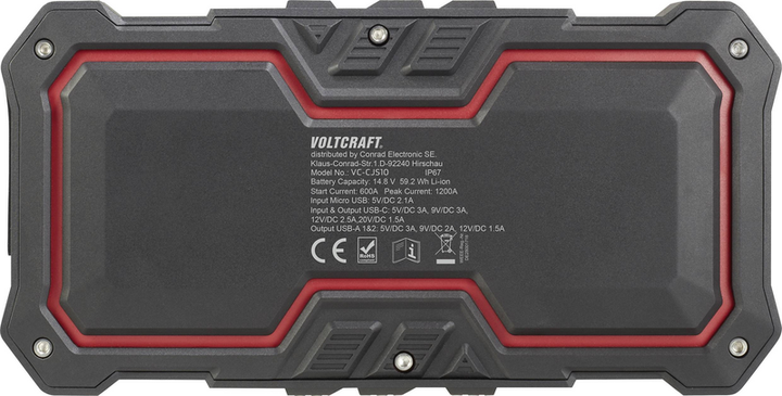 Voltcraft Vc 11769555 Schnellstartsystem Jump Starter Ladegerät Defektware D-Ware