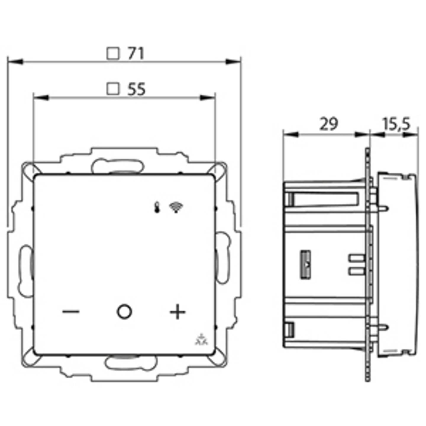 B-Ware Eberle Raumthermostat Unterputz Heizen/Kühlen 3800 U Ral9010 G 55 1 St
