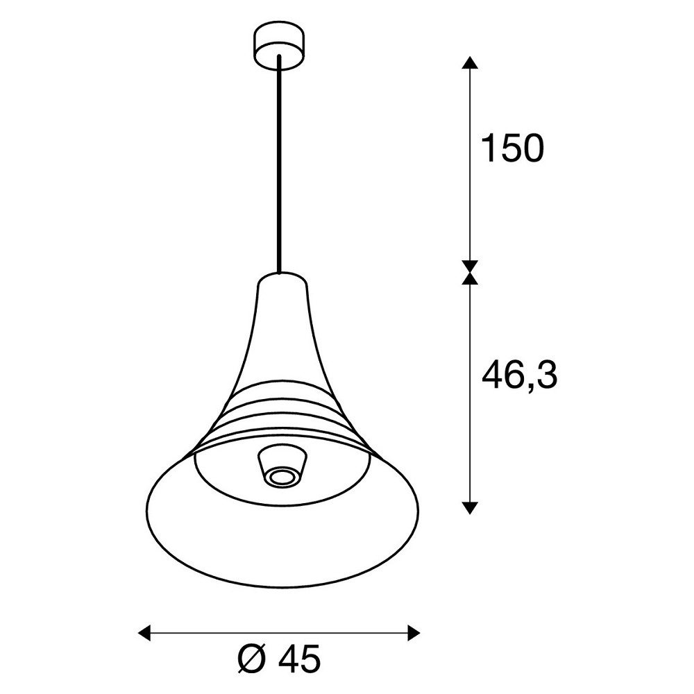 SLV Bato 45 Hängeleuchte Hängelampe Deckenlampe Deckenlicht E27 messing Ø45cm